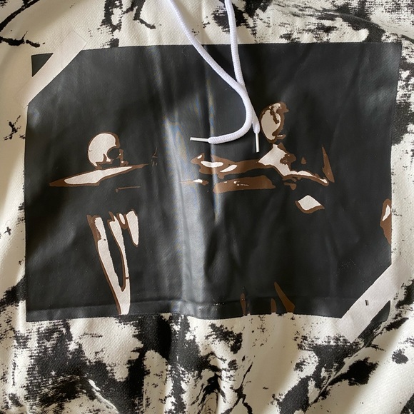 OFF-WHITE All Over Abstract Art Graphic Hoodie Med - Picture 2 of 5